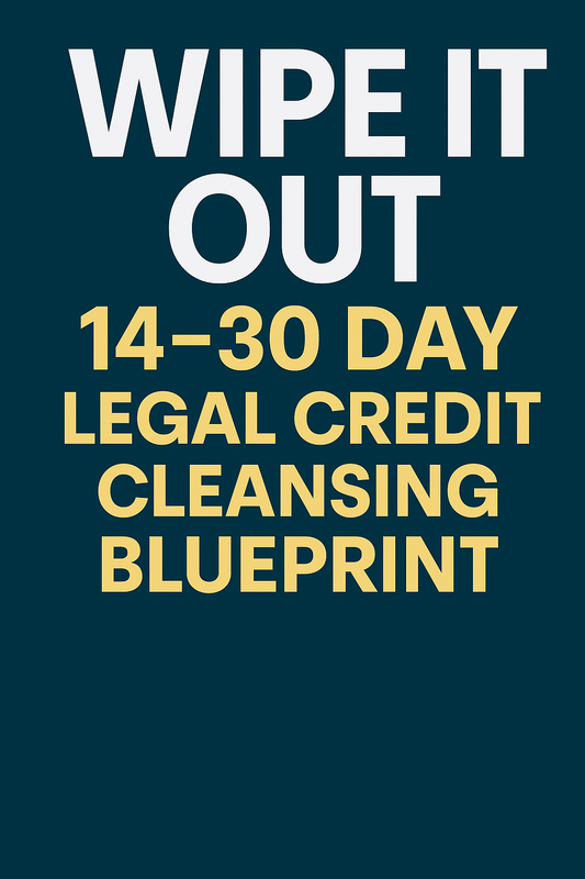 WIPE IT OUT: The 14–30 Day Legal Credit Cleansing Blueprint